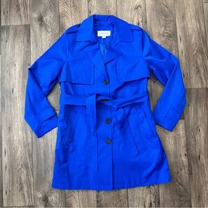 Liz Claiborne Belted Lightweight Trench Coat Women’s Size L Blue